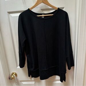 Spanx black oversized long sleeve shirt top L large